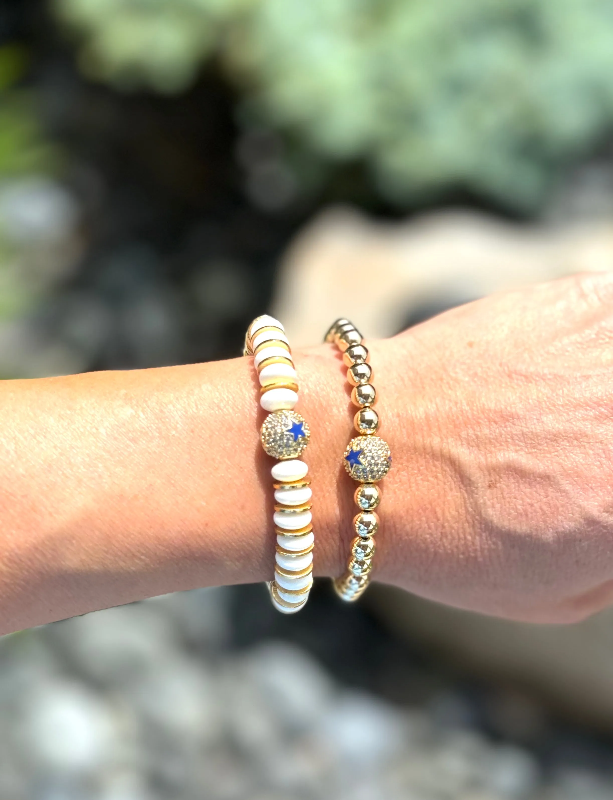 Stars Gold Plated Beaded Bracelet