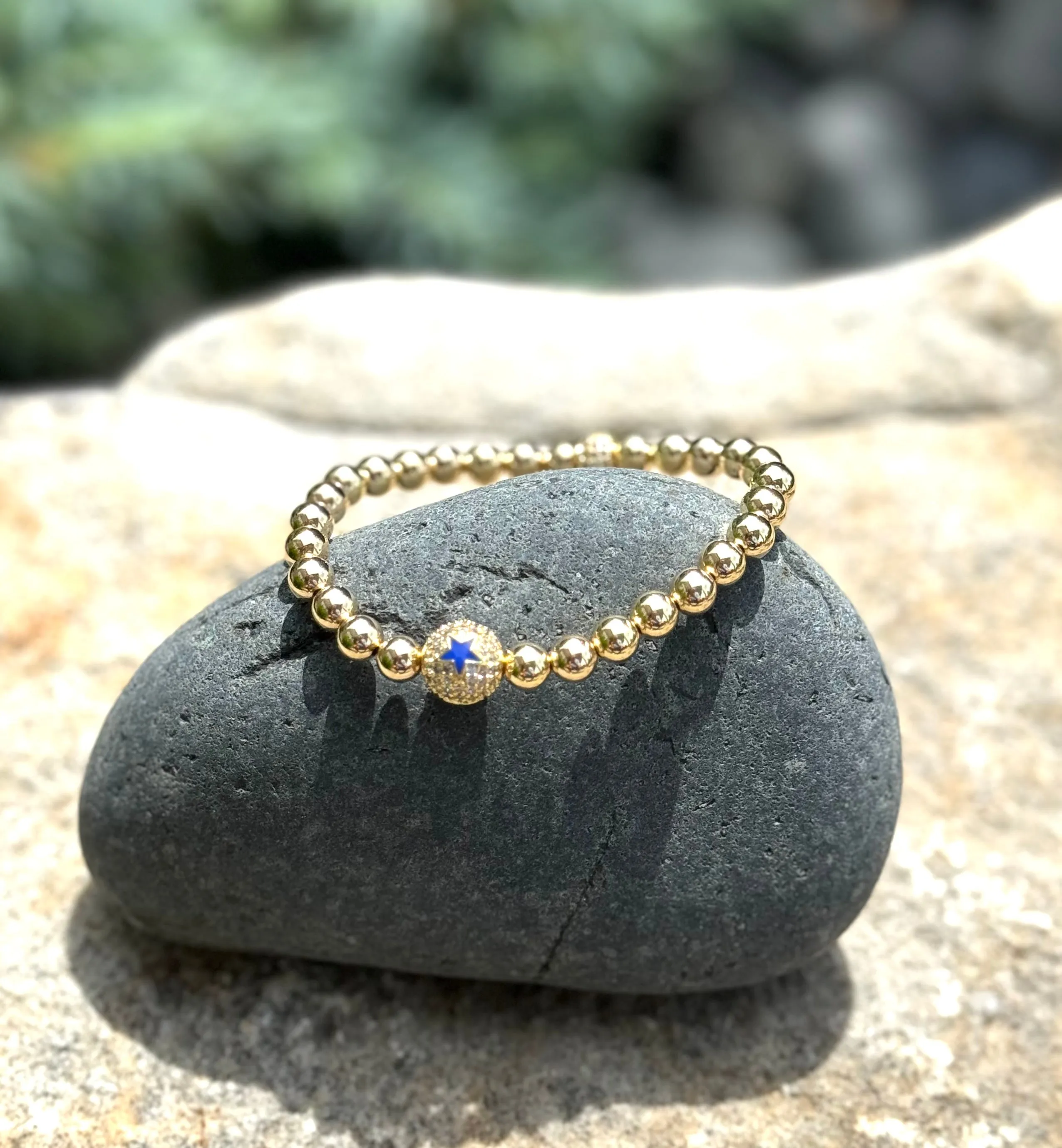 Stars Gold Plated Beaded Bracelet