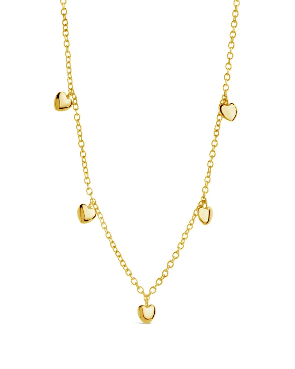 Stationed Heart Charm Necklace