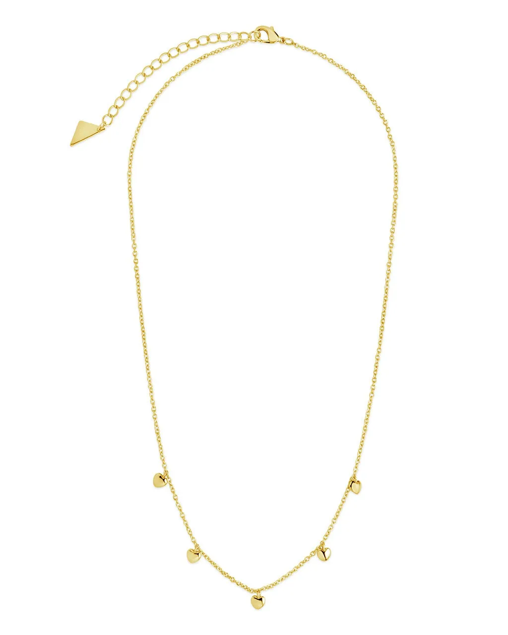 Stationed Heart Charm Necklace