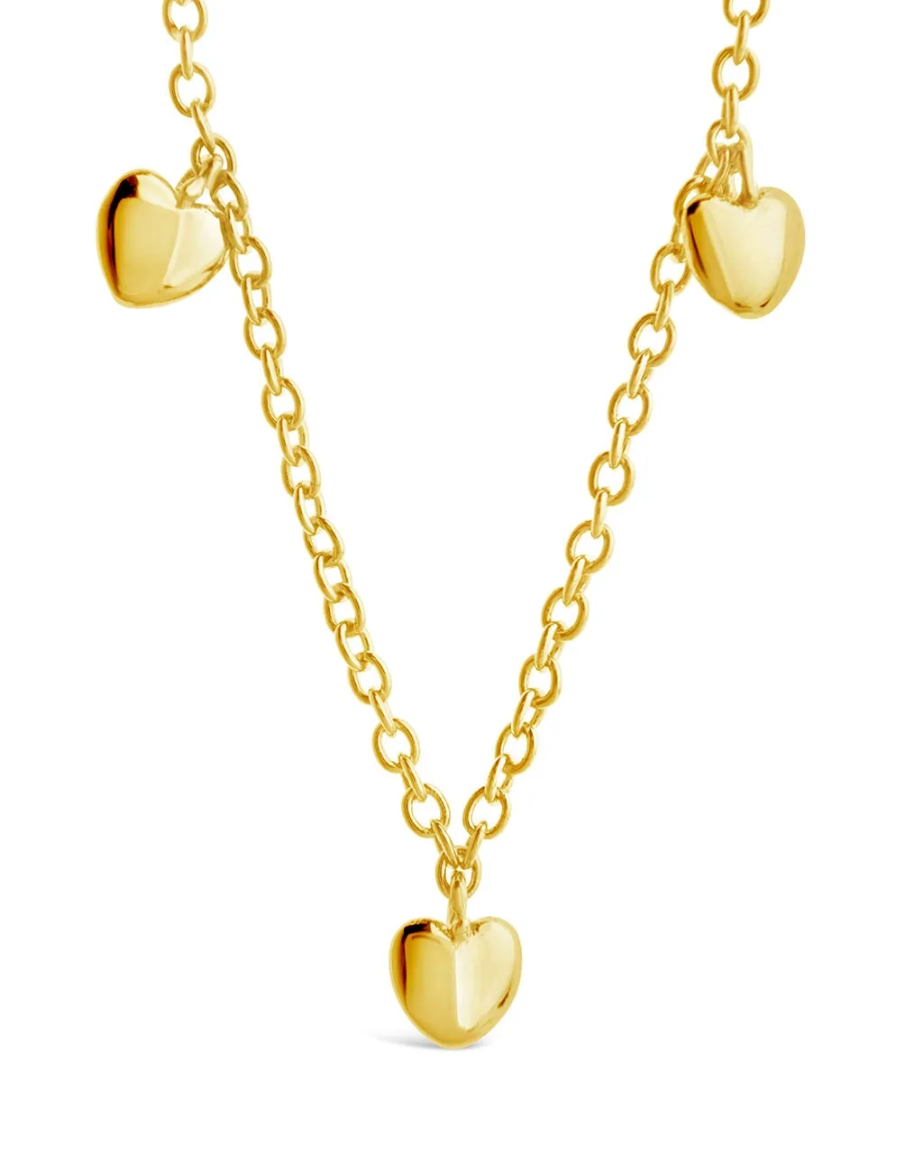 Stationed Heart Charm Necklace