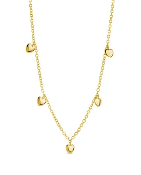 Stationed Heart Charm Necklace