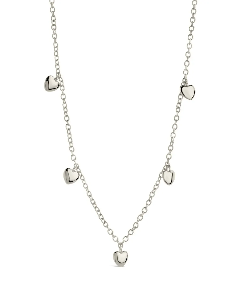 Stationed Heart Charm Necklace