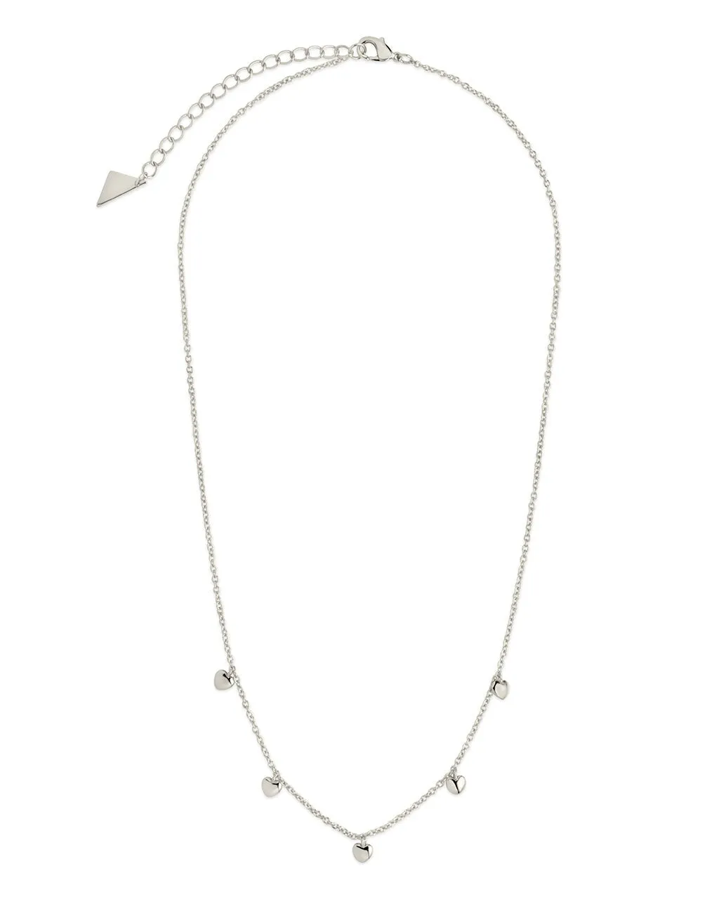 Stationed Heart Charm Necklace