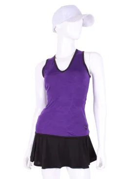 Straight Back Vee Tank Purple w/ Black Trim
