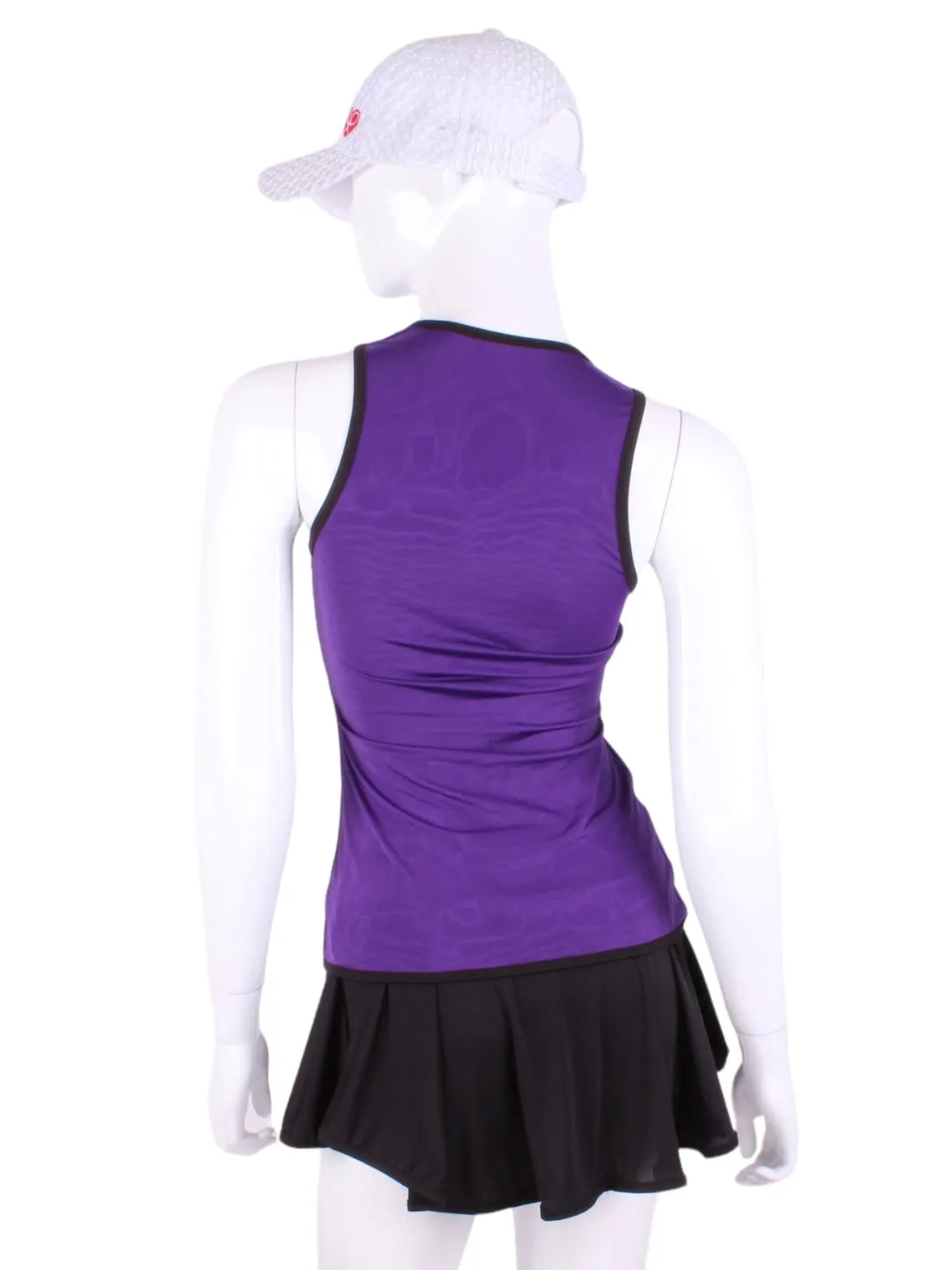 Straight Back Vee Tank Purple w/ Black Trim