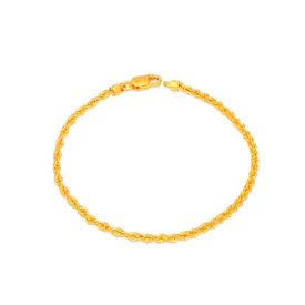 TAKA Jewellery 916 Gold Bracelet Rope