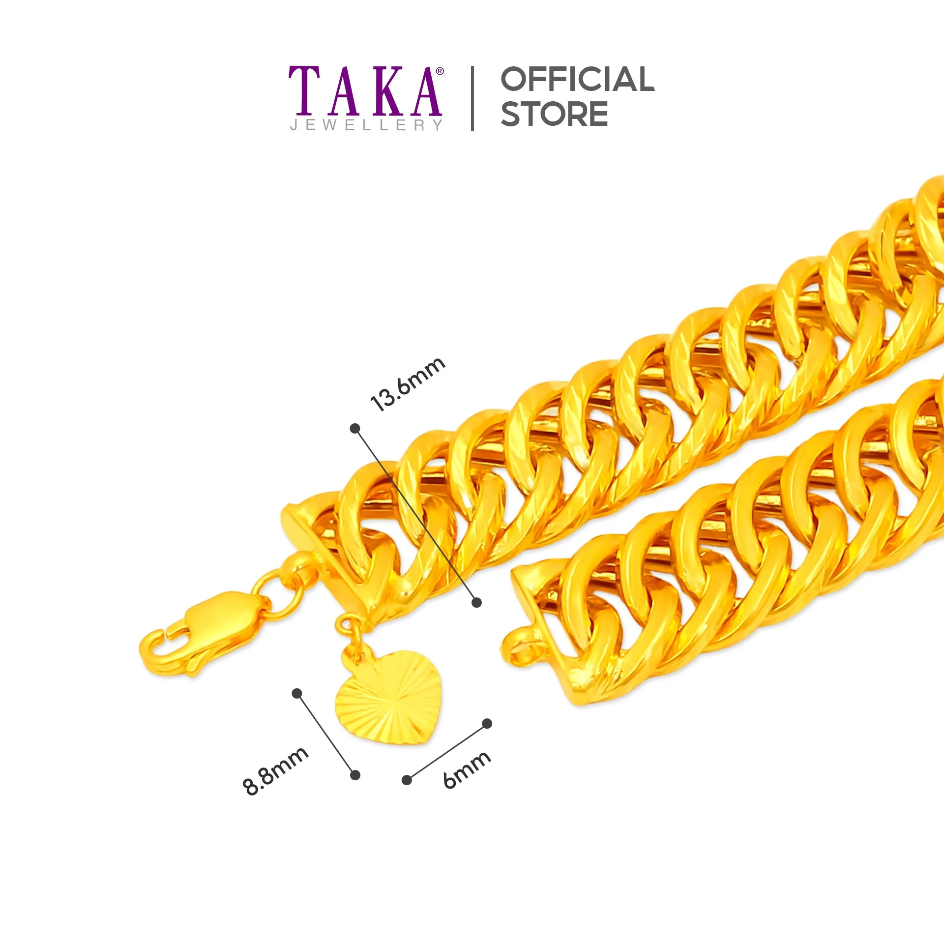 TAKA Jewellery 916 Gold Bracelet