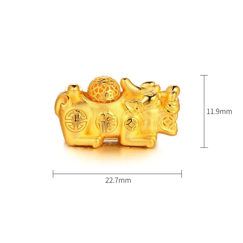 TAKA Jewellery 999 Pure Gold Pixiu with Beads Bracelet