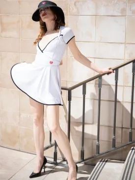 The Adeline Court To Cocktails Tennis Dress White Mesh On White