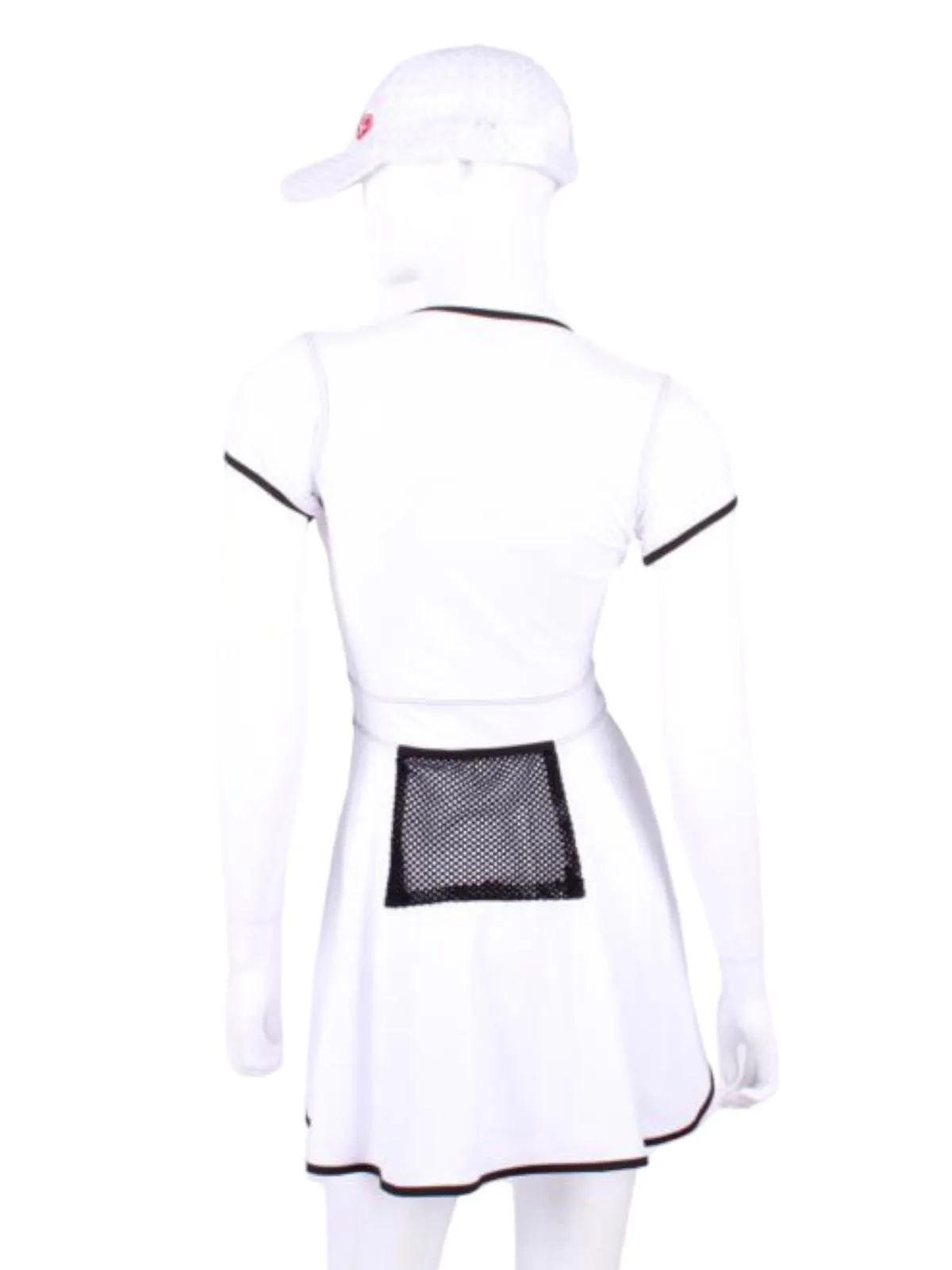 The Adeline Court To Cocktails Tennis Dress White Mesh On White