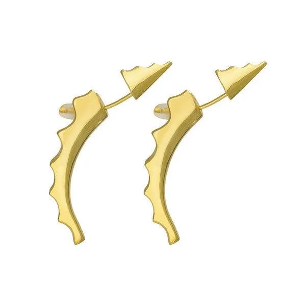 THE 'SPIKE JONZE' SUCCULENT DAGGER EARRING- GOLD