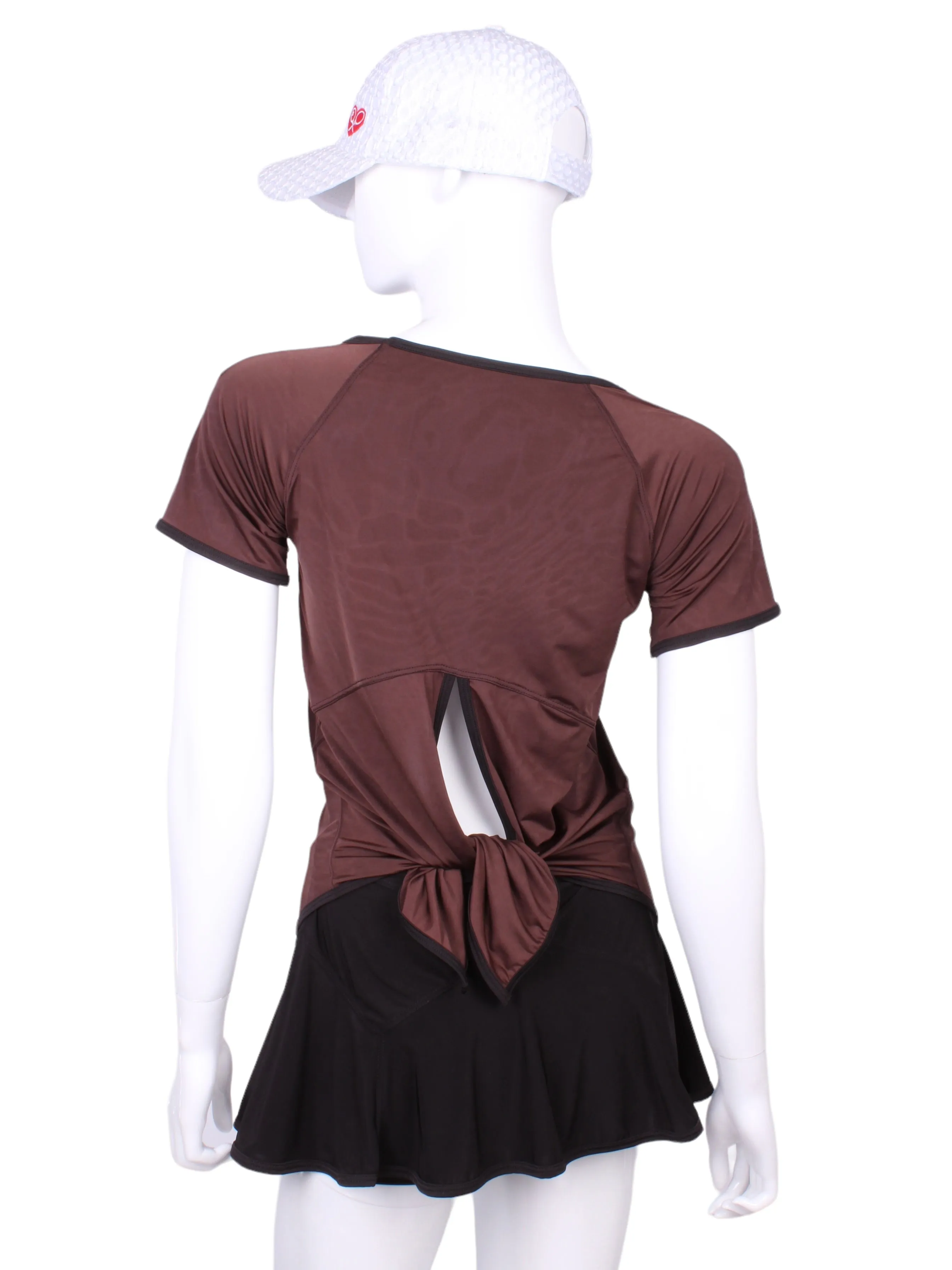 Tie Back Tee Short Sleeve Brown