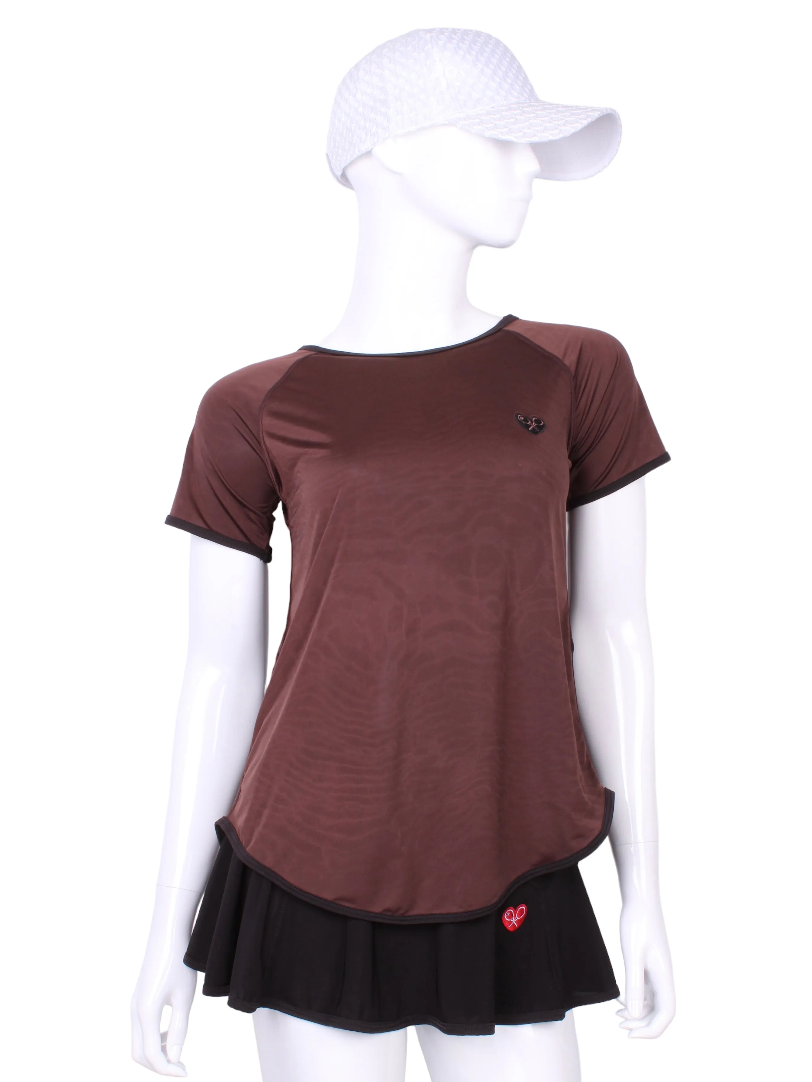 Tie Back Tee Short Sleeve Brown