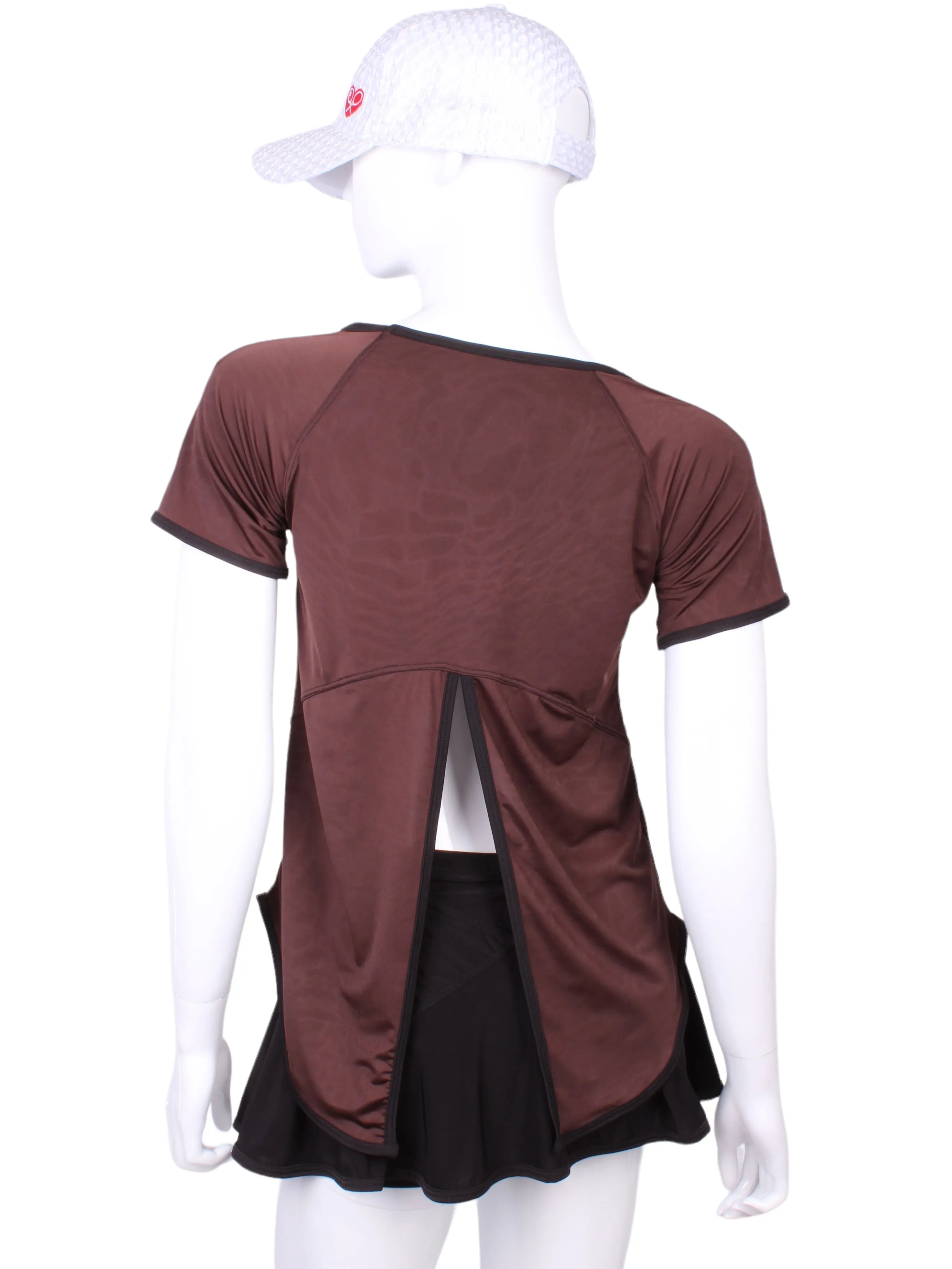 Tie Back Tee Short Sleeve Brown