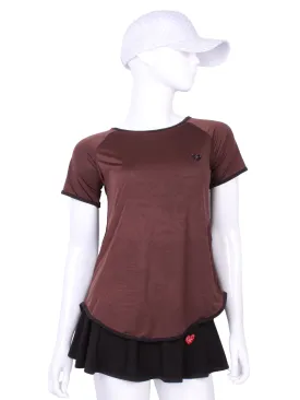 Tie Back Tee Short Sleeve Brown