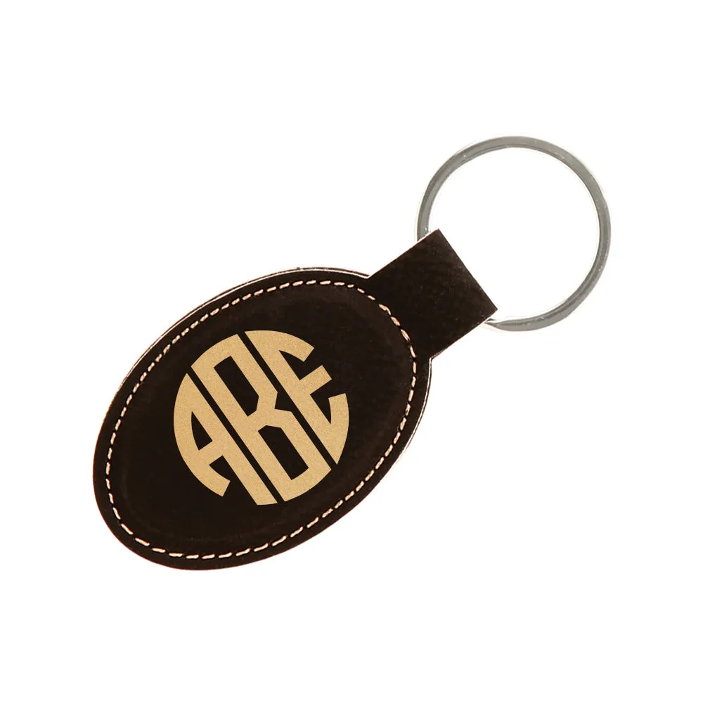 Vegan Leather Engraved Key Fob