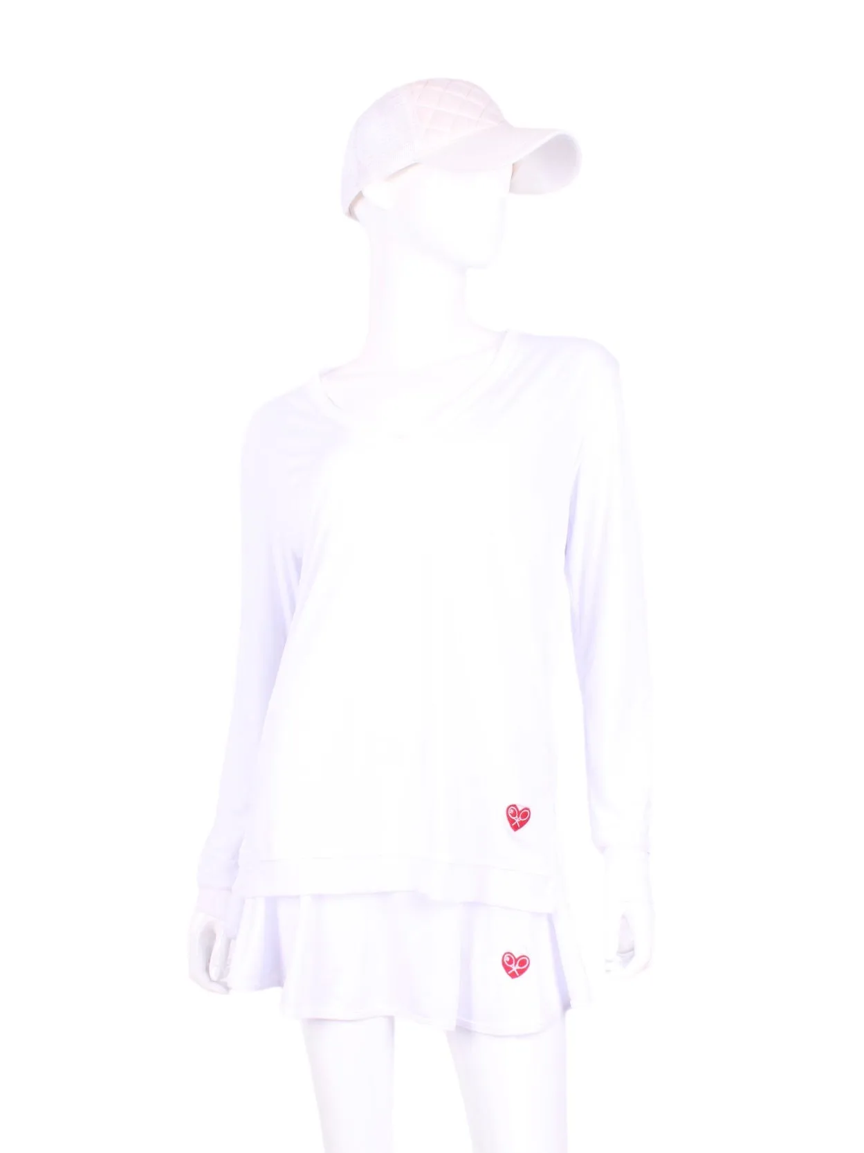 White Long Sleeve Very Vee Tee