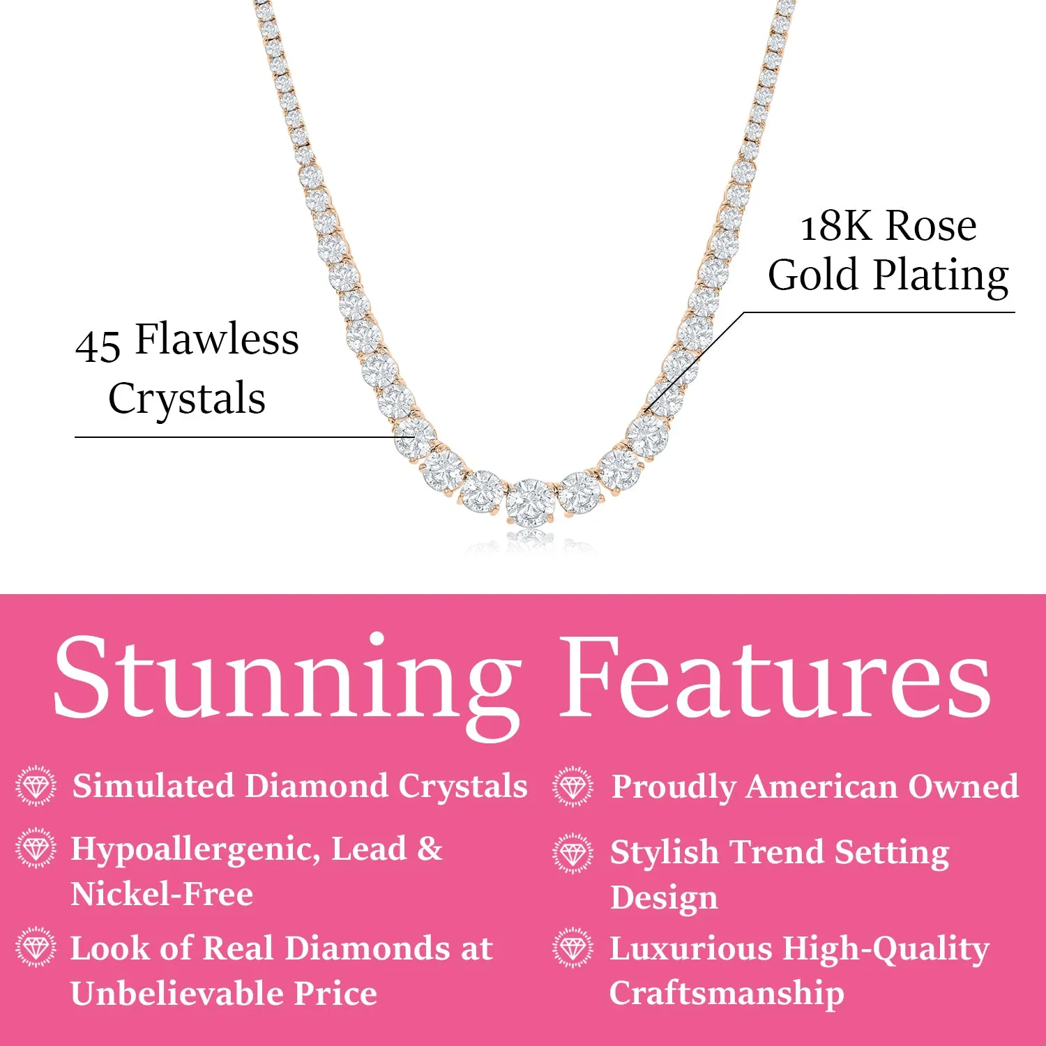 Whitney 18k White Gold Plated Necklace with Crystals