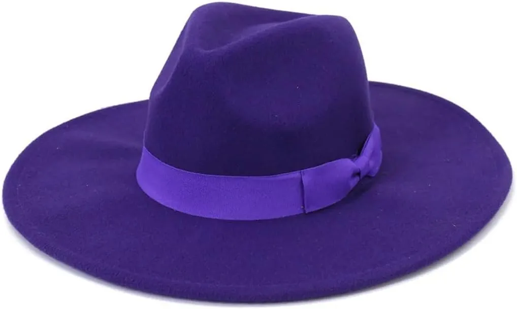 Women Fedora Hats for Men Wide Brim Felted Hat Jazz Cap Panama Solid Sombreros