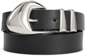 XZQTIVE Women's Leather Belts for Jeans Dress Pants Black Brown Belts for Women Ladies Waist Belts with Gold Buckle
