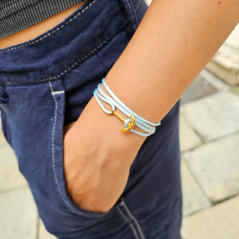 YACHT CLUB mini anchor bracelet baby blue
